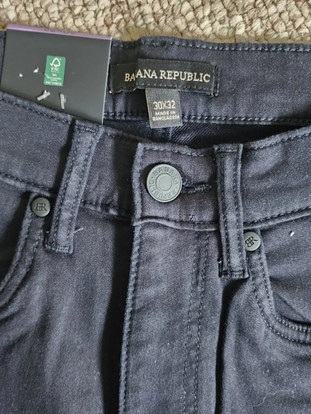 NWT Banana Republic Men's 5 Pocket Black Pants Size 32x30